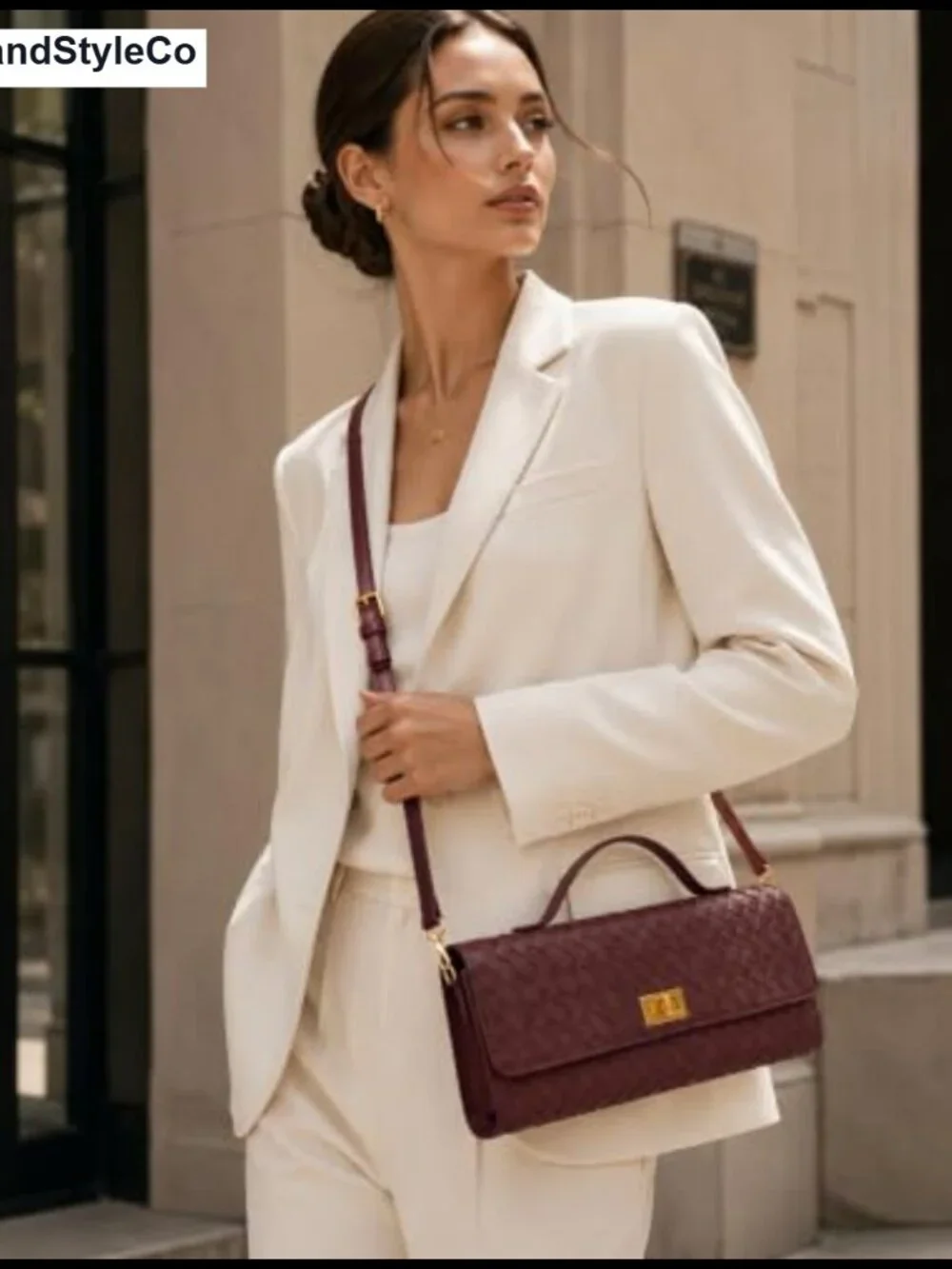 Woven Suede Crossbody Bag Hobo Purse Satchel Handbag